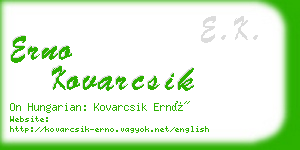 erno kovarcsik business card